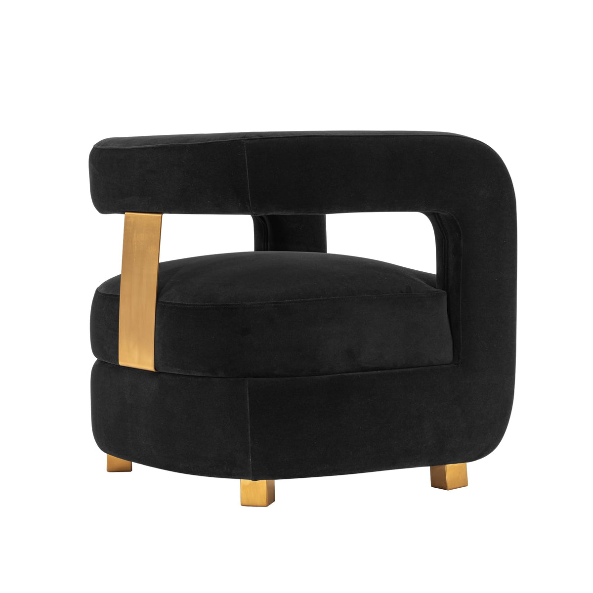 Manhattan Comfort Amirah Modern Velvet Accent Chairs with Geometric Floating Open