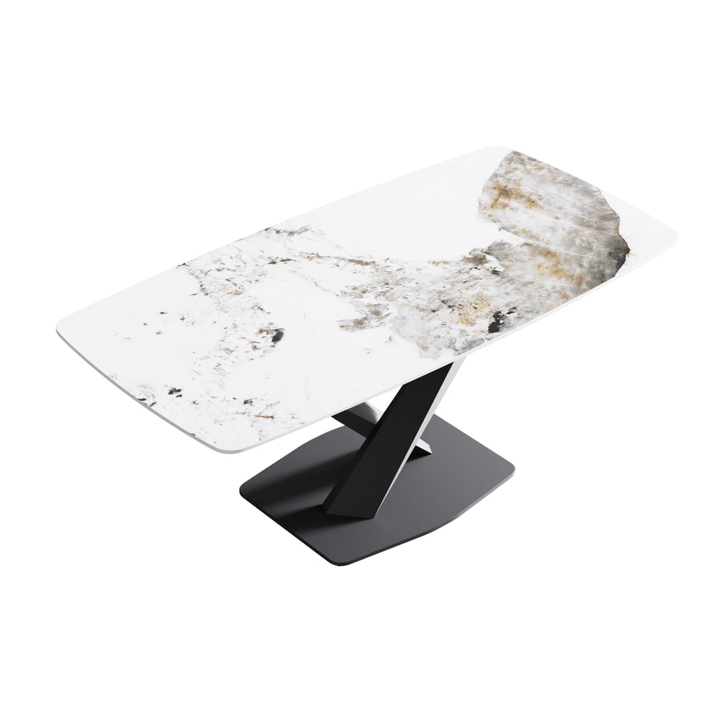 White Sintered-Stone Dining Table