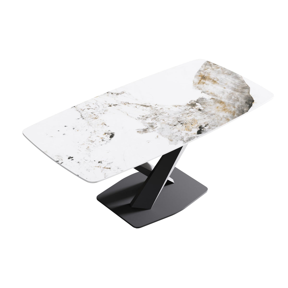 White Sintered-Stone Dining Table