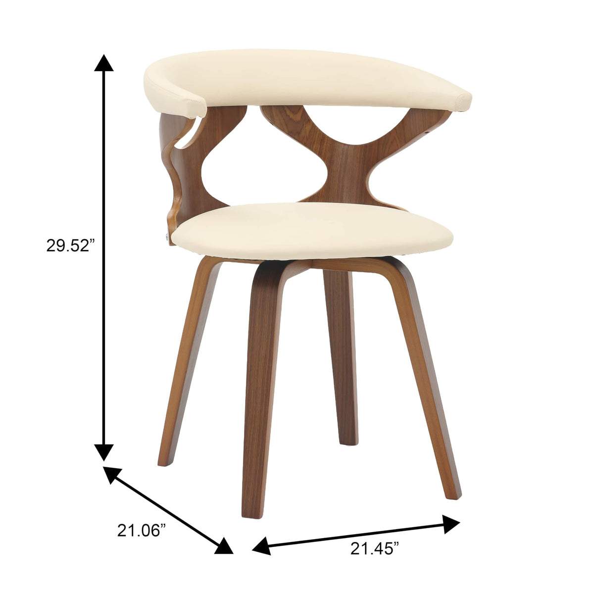 LeisureMod Klyne Leather Dining Chair with Poplar Wood Frame – Mid-Century Wooden