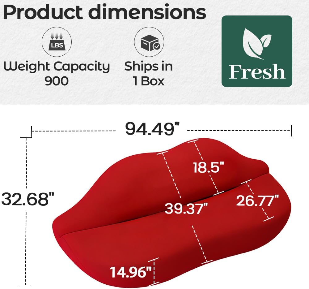 Lip-Shaped Sculptural Lounge Sofa