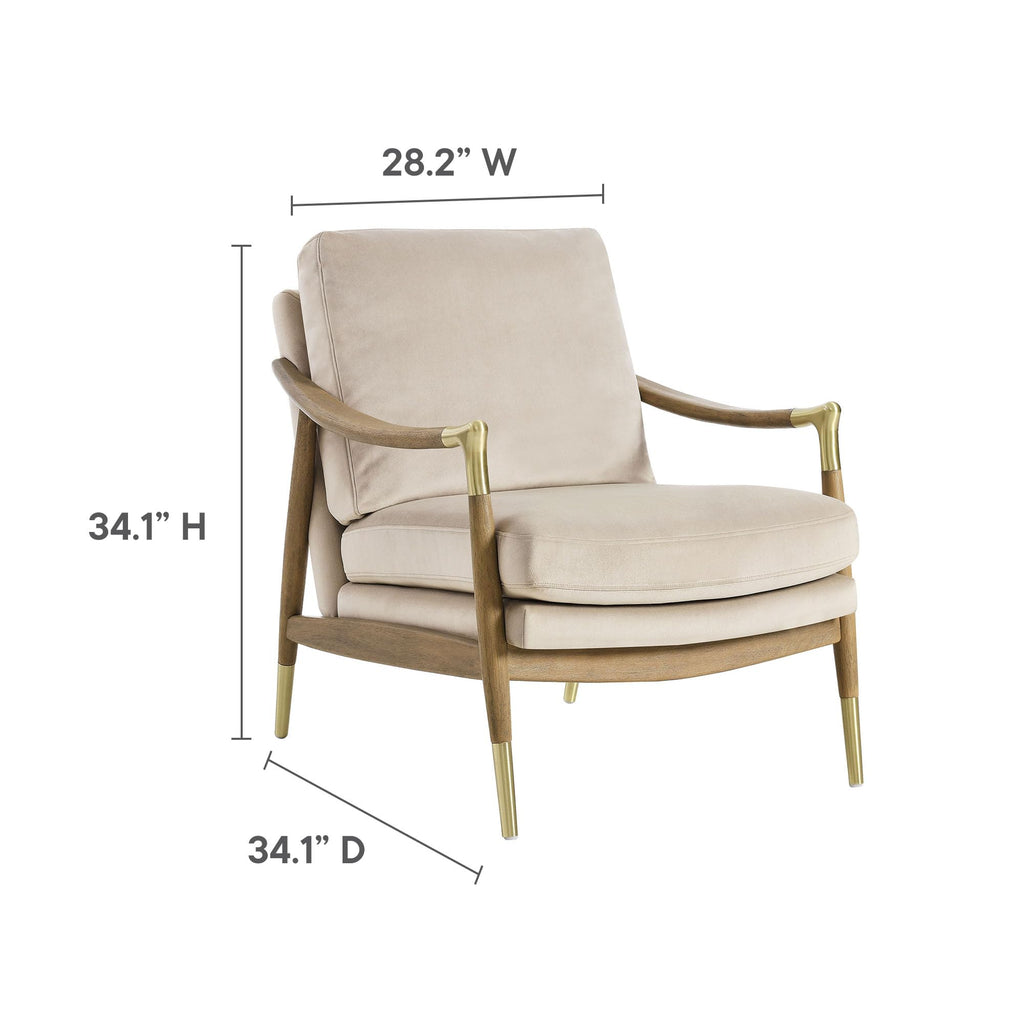 Modway Langford Stain-Resistant Performance Velvet Armchair – Mid Century Modern