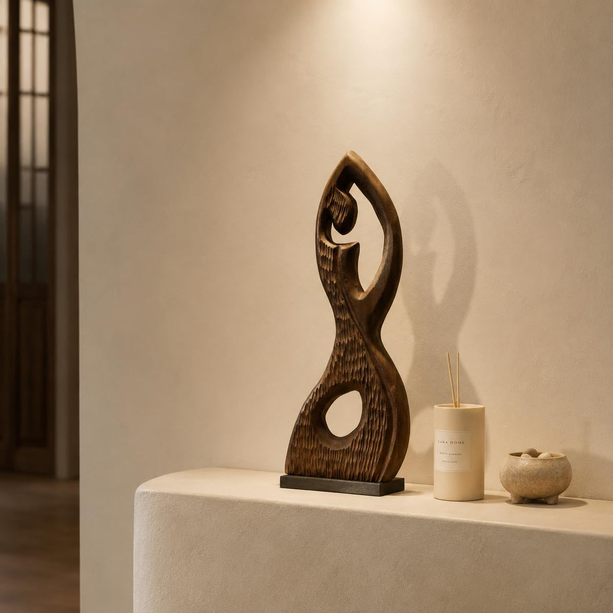 Wood Whimsical Room Decor Face Statue for Women