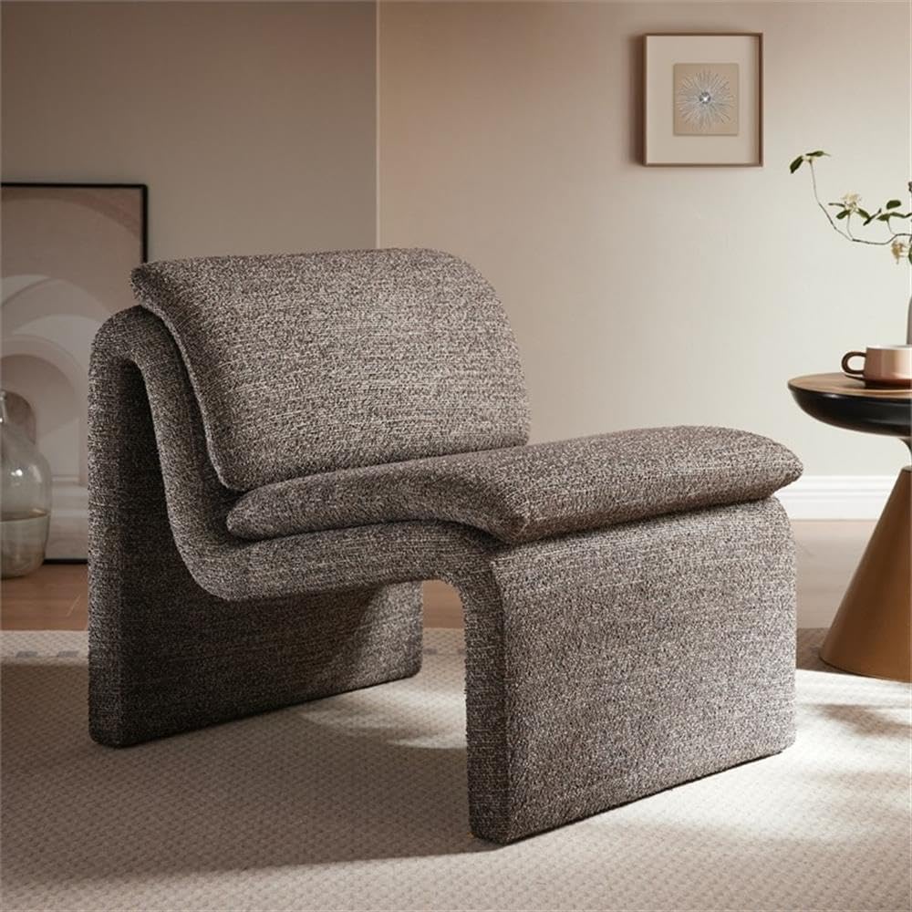 MAKLAINE Boucle Upholstered Armless Accent Chair