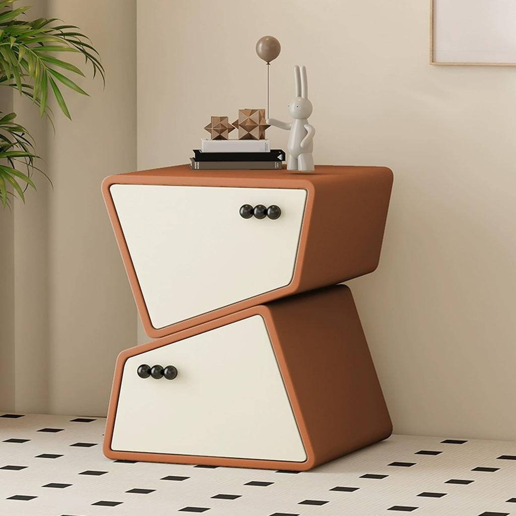 Wood Nightstand Creative Bedside Table 2 Drawer Night Stand Storage Cabinet with Drawers Side Table for Home Creative idea(Green,40cm)