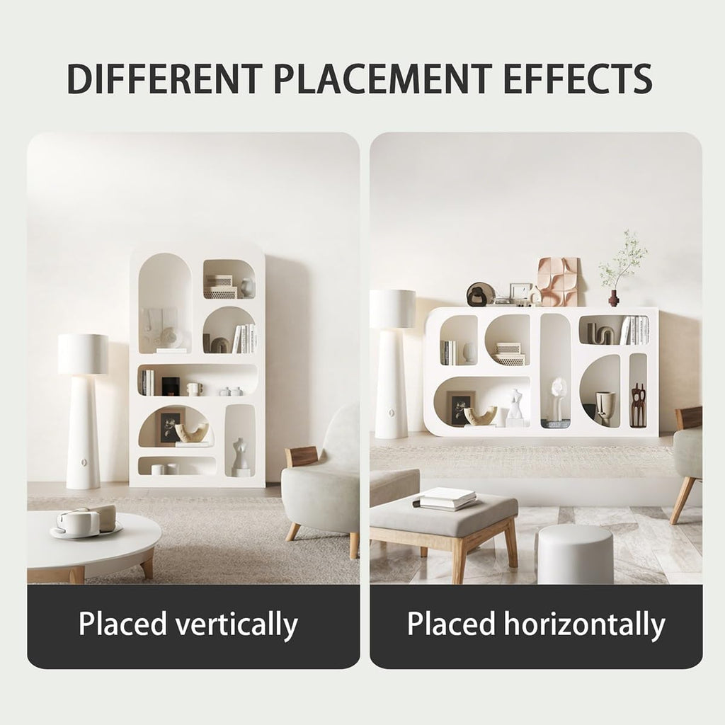 Display Cabinet, Arched Cabinet, Arched Pantry Cabinet, Arched Storage Display Cabinet, Open Display Shelf, for Home Office Living Room Library