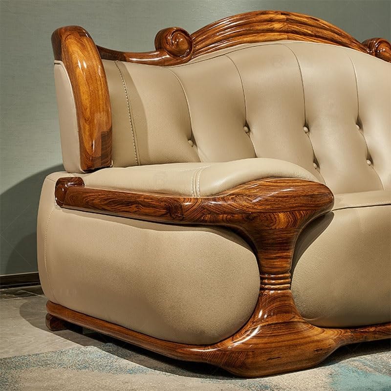 Solid Wood Sofa Carving European Villa Large and Small Family