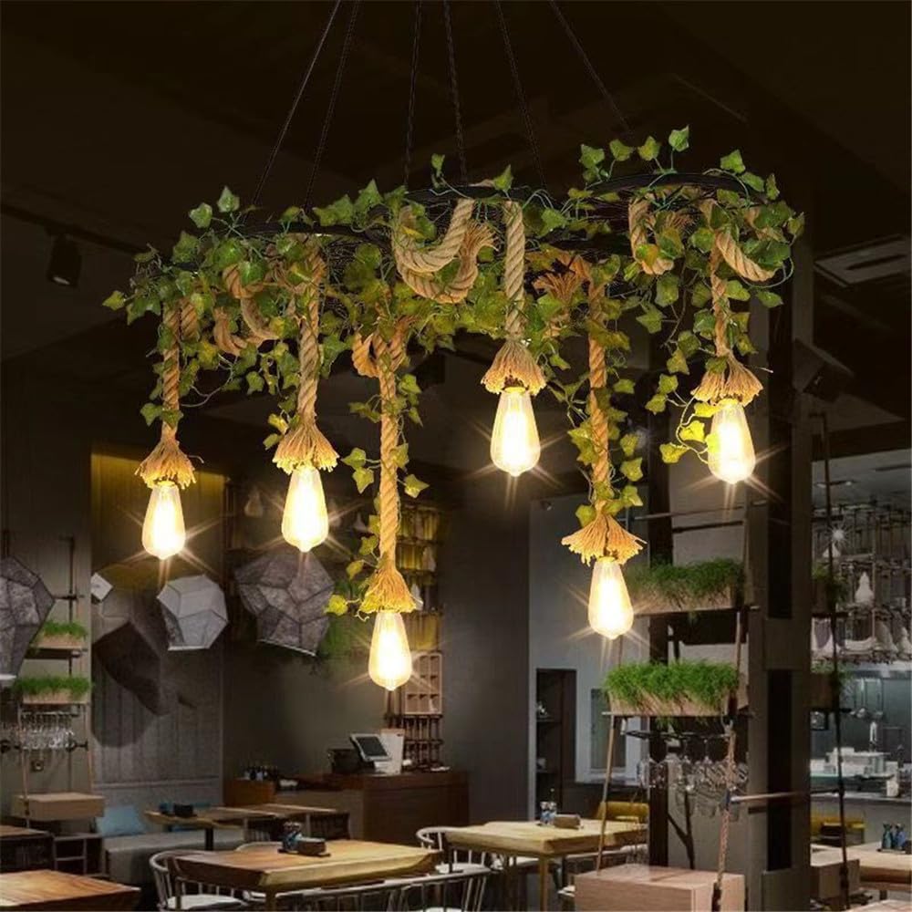 American Pastoral Restaurant Pendant Light LED Retro Creativity Hemp Rope Music