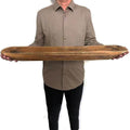 Hand-Carved Wooden Dough Bowl Centerpiece