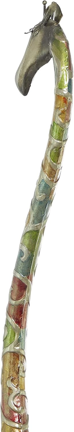 Deco 79 Metal Giraffe Decor Tall 17" x 7" x 73", Matte Multi Colored