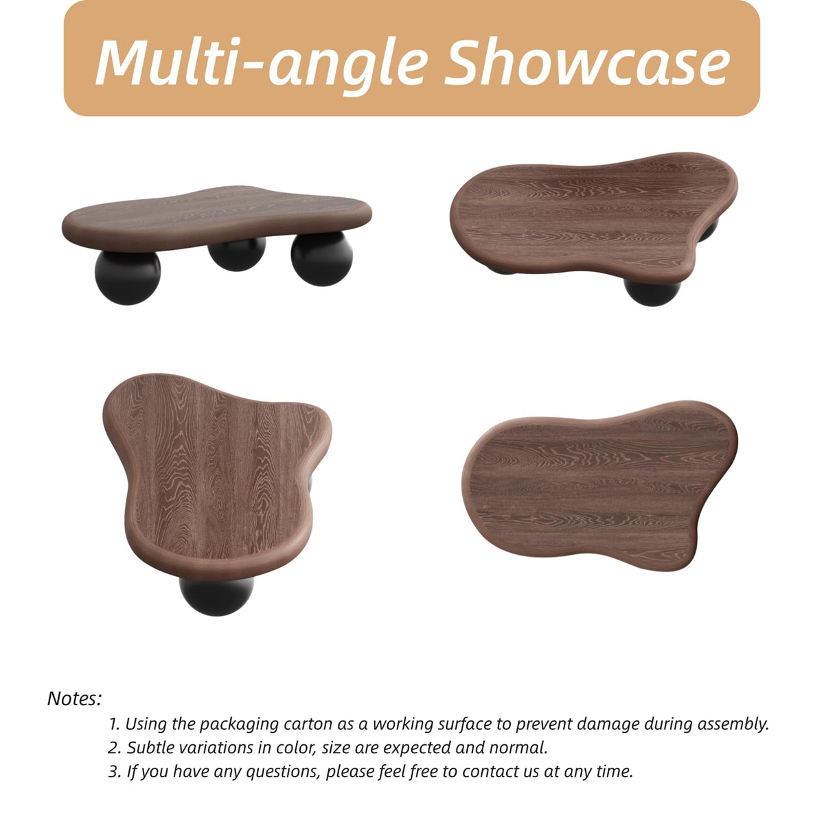Cloud Coffee Table with Ball Legs