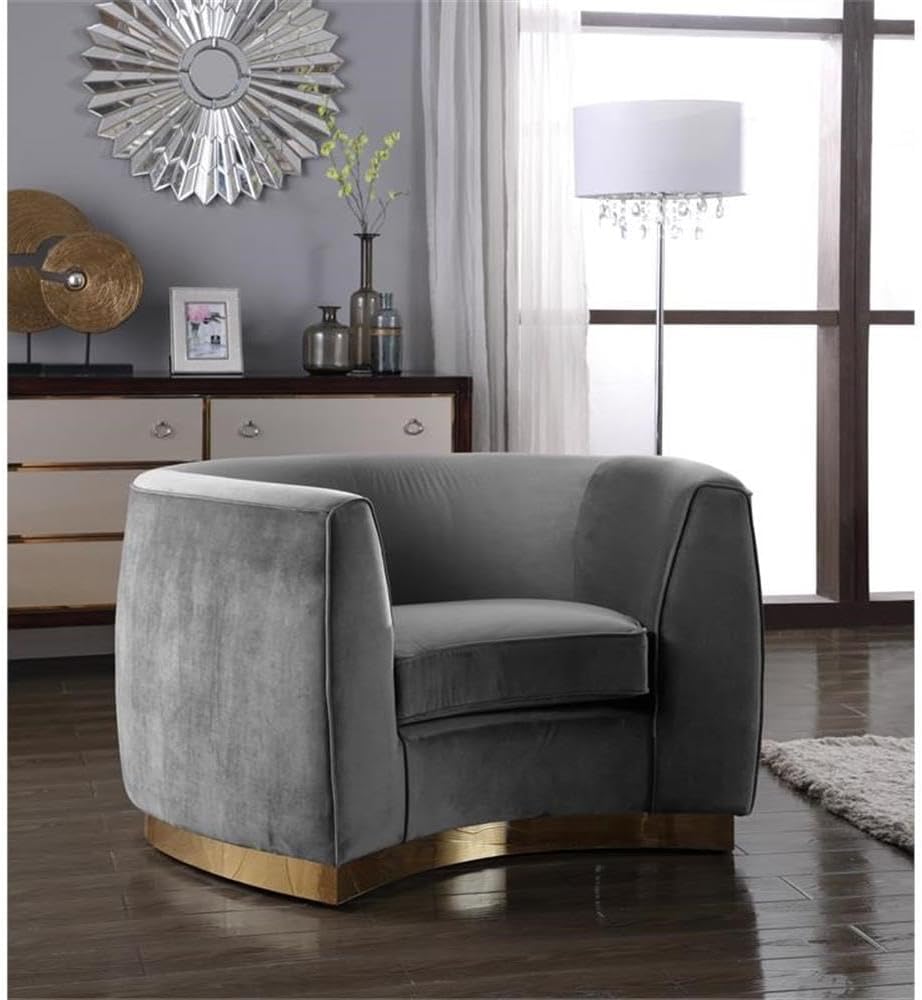 BOWERY HILL Contemporary Velvet Accent Chair