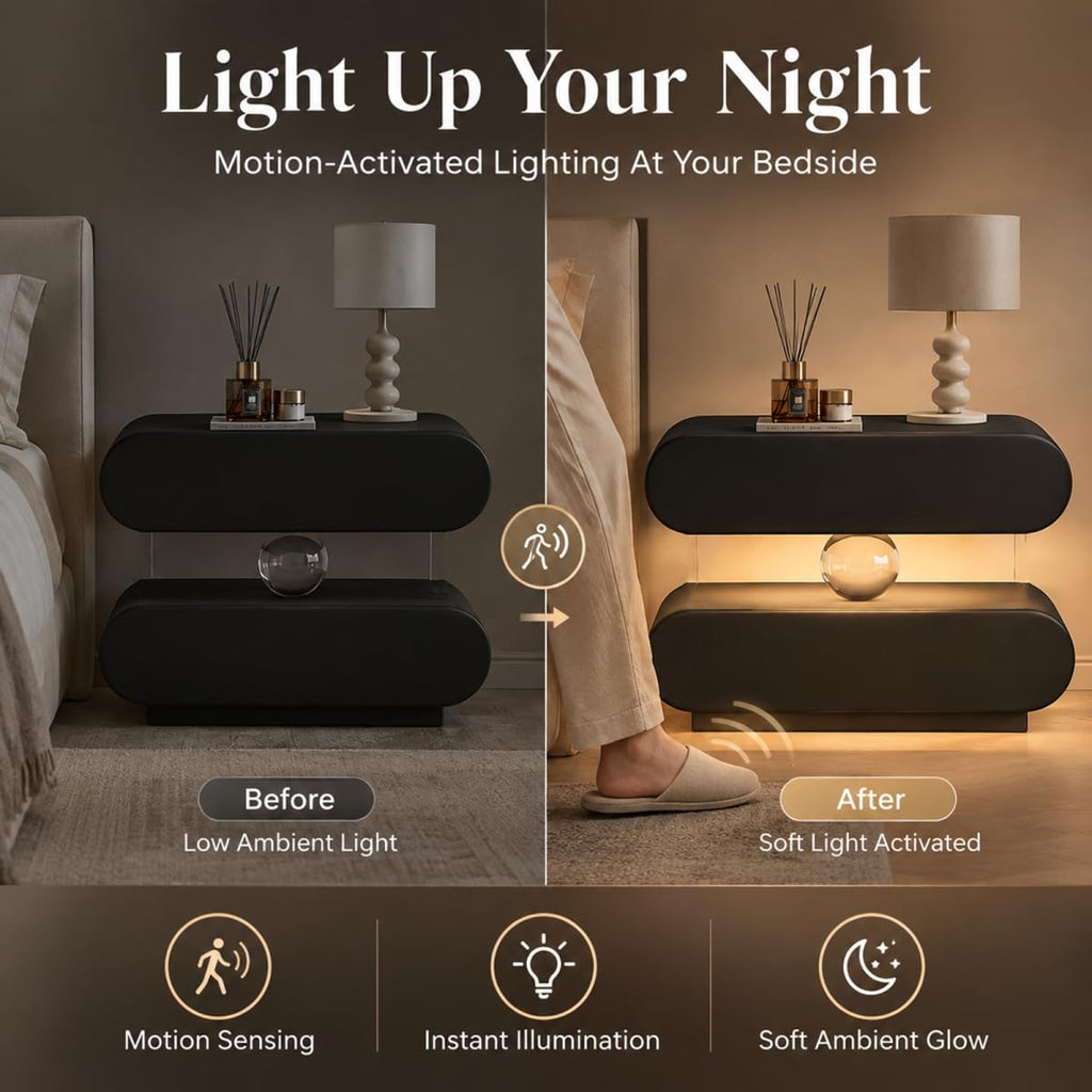 Floating Crystal End Table Auto Sensor Light