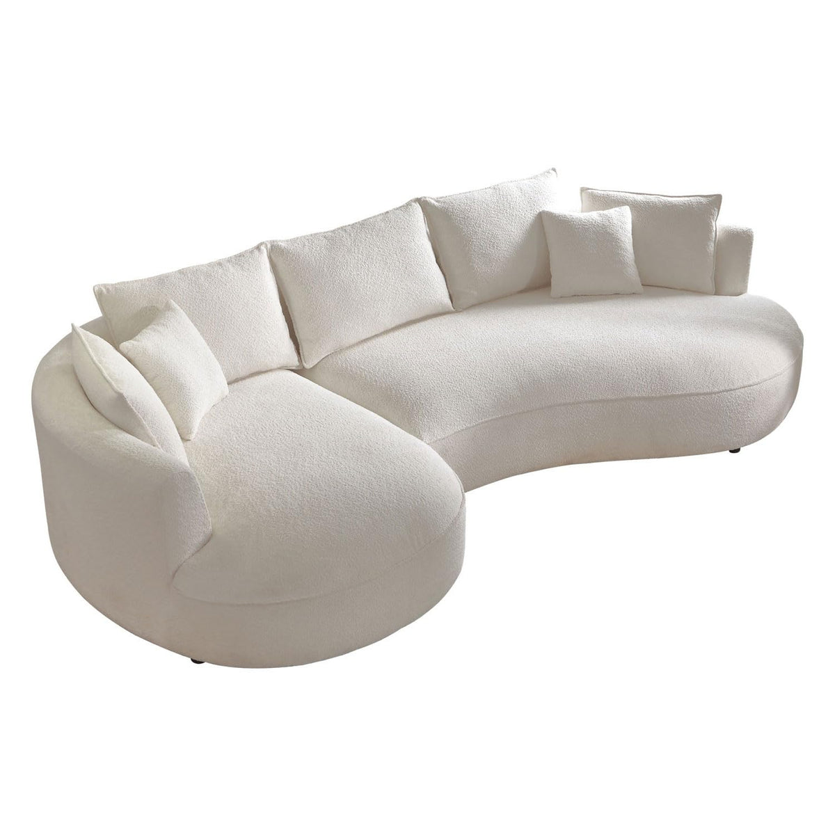 102.36" Curved Sectional Sofa, Gray Velvet 4-Seat Couch