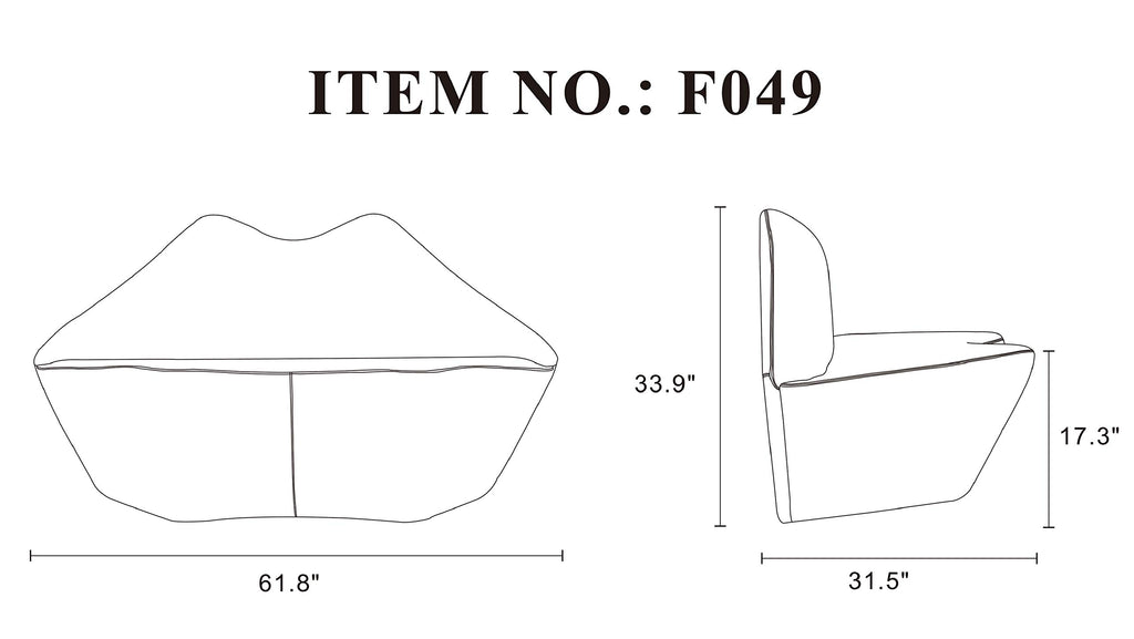 Manhattan Comfort Kiss 61.8" Vegan Leather Loveseat Stylish Modern Design Perfect