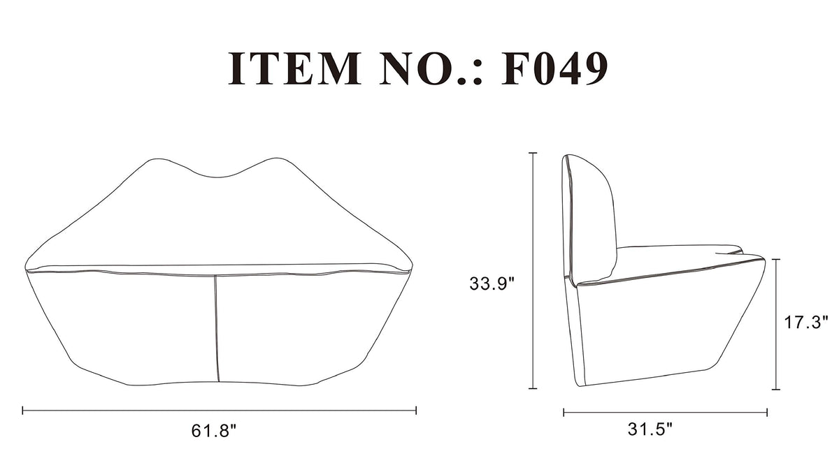 Manhattan Comfort Kiss 61.8" Vegan Leather Loveseat Stylish Modern Design Perfect