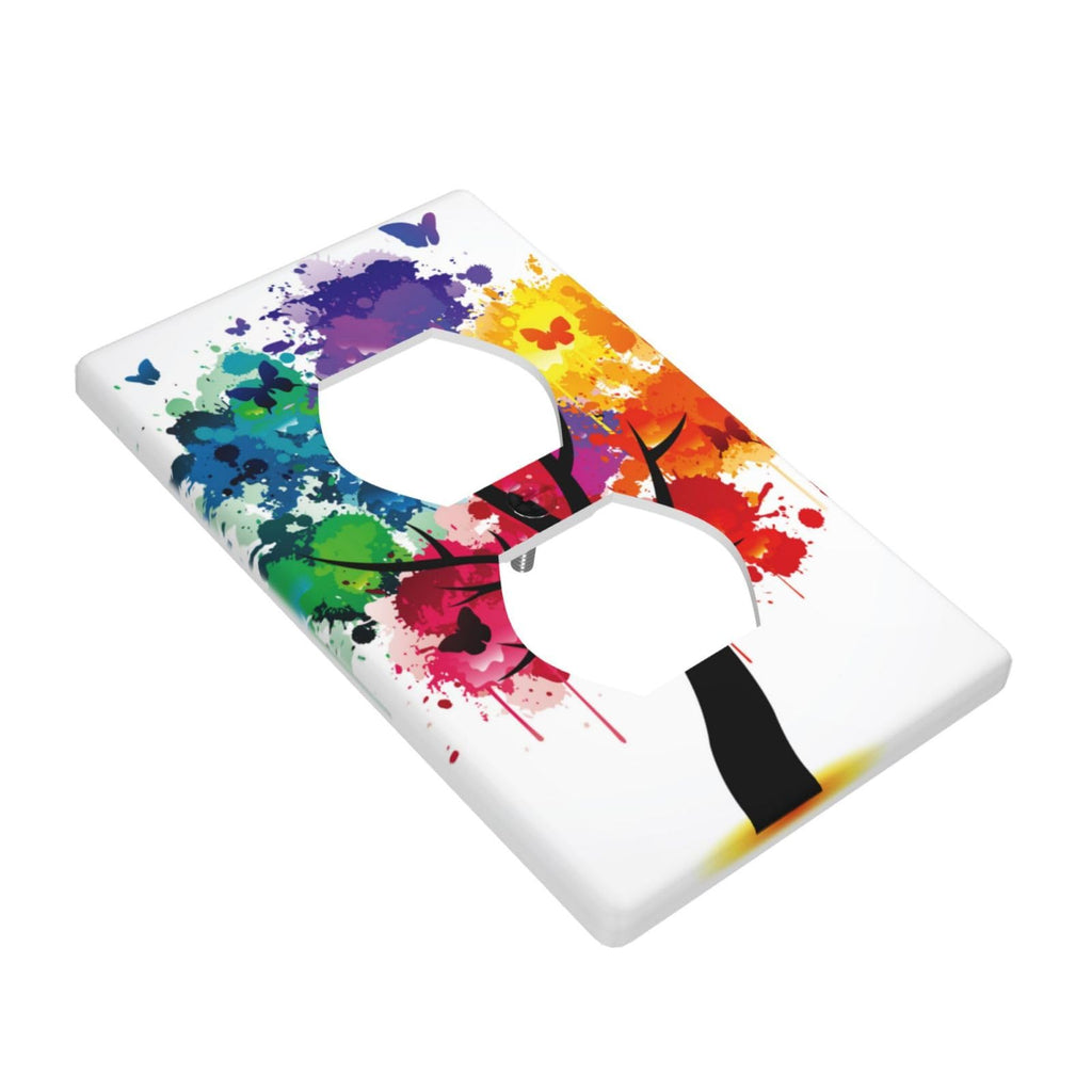 Cartoon Ice Cream Cone With Dripping White Glaze And Wafer Decor Print Light Switch Plate Cover Plastic Wall Plates (Single Gang Electrical Switch Duplex Outlet Cover)