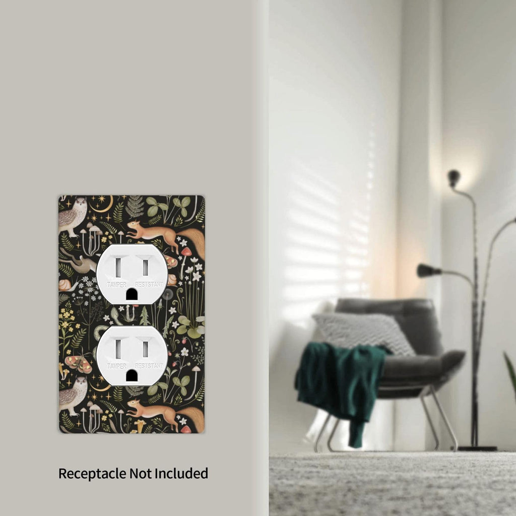Cartoon Ice Cream Cone With Dripping White Glaze And Wafer Decor Print Light Switch Plate Cover Plastic Wall Plates (Single Gang Electrical Switch Duplex Outlet Cover)