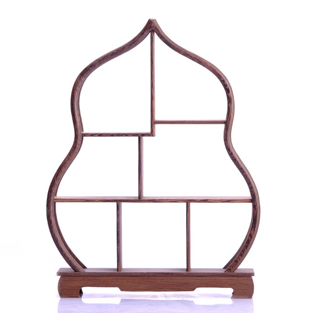 Carved Wood Curio Display Stand