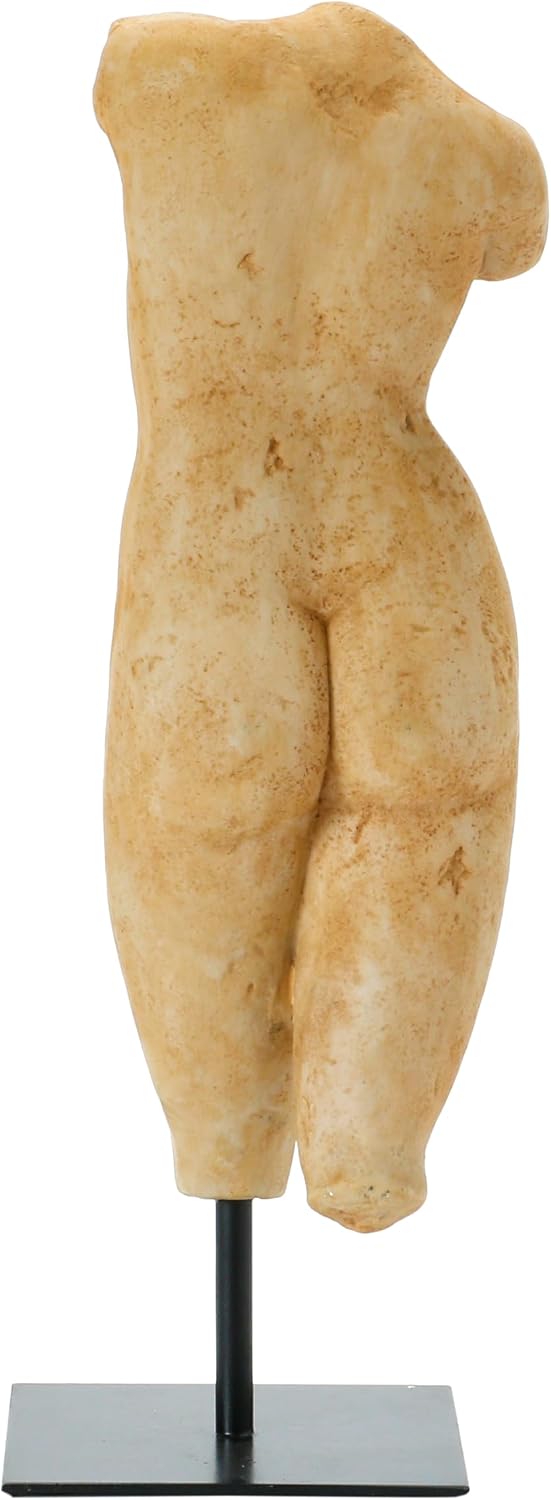 Creative Co-Op Resin Female Body Figure on Metal Stand, Plaster Finish