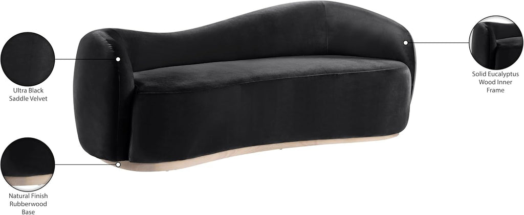 Meridian Gustavo Art Deco Velvet Loveseat