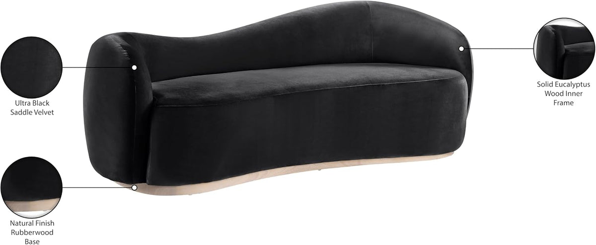 Meridian Gustavo Art Deco Velvet Loveseat