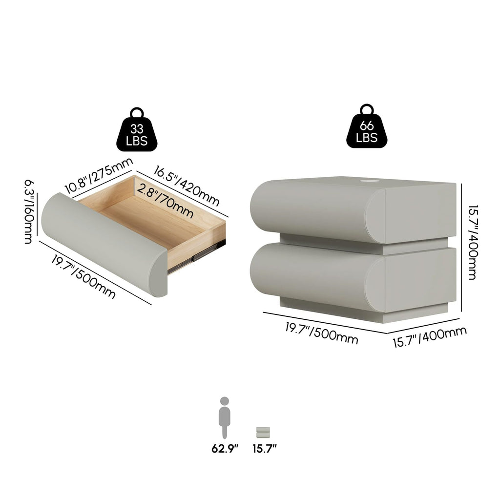 Smart Faux-Leather Nightstand