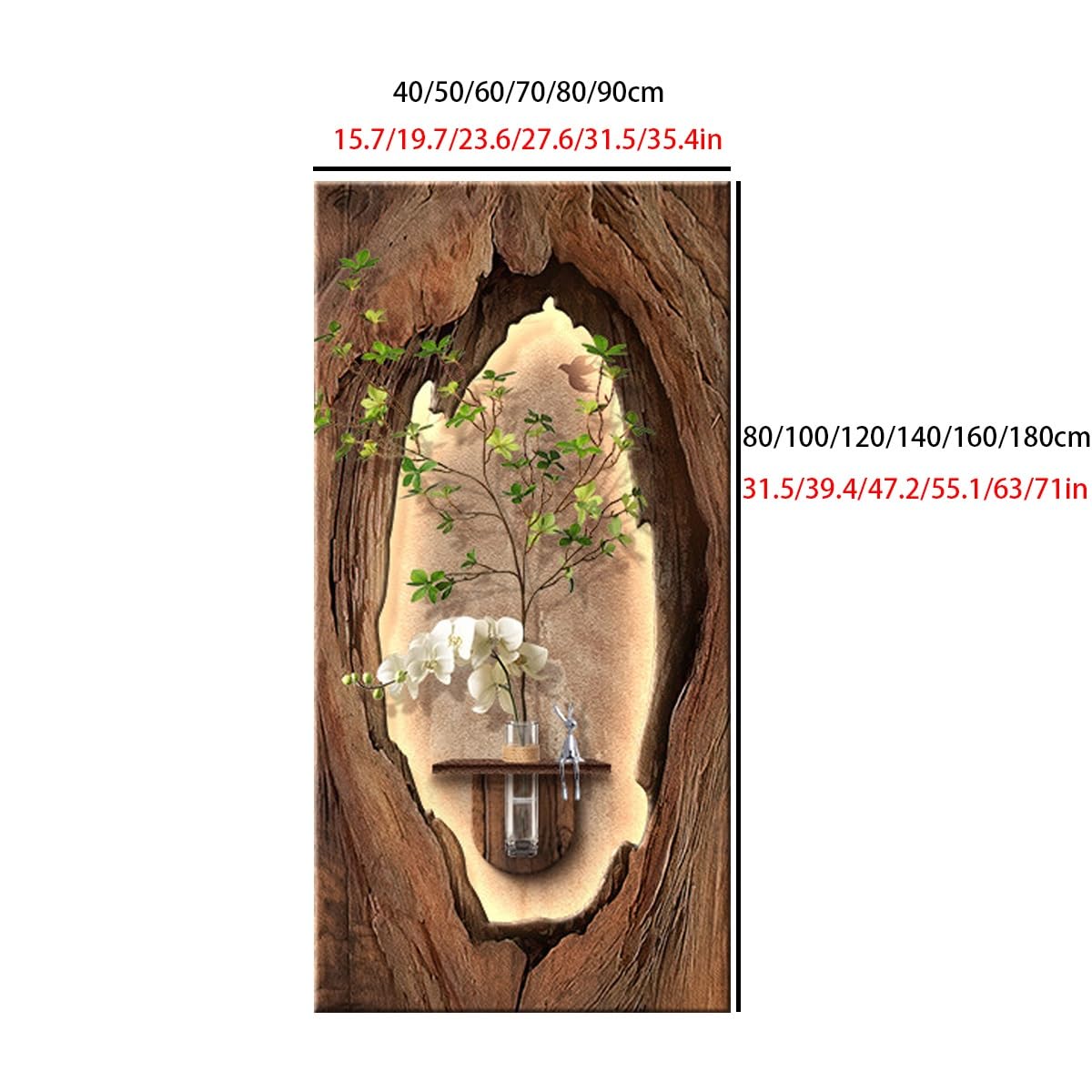 3D LED Sandstone Wall Art with Orchid Vase Detail