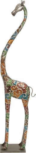 Deco 79 Metal Giraffe Decor Tall 17" x 7" x 73", Matte Multi Colored