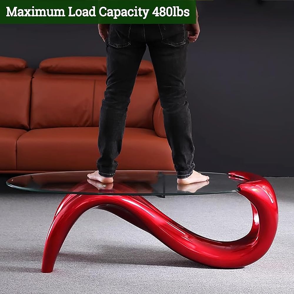 Oval Glass Coffee Table