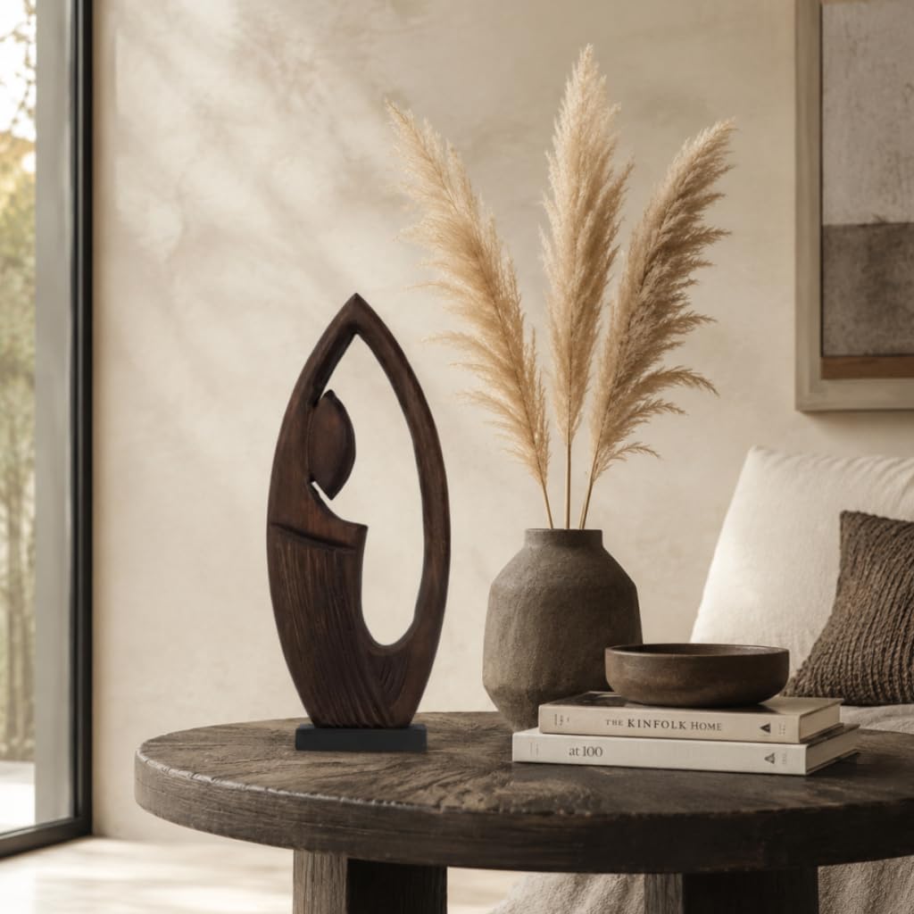 Wood Whimsical Room Decor Face Statue for Women