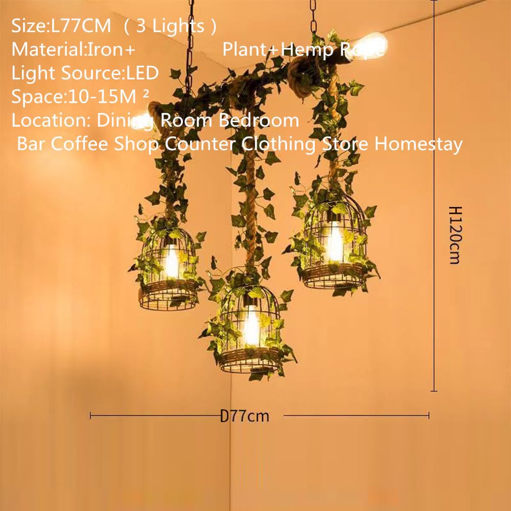 American Pastoral Restaurant Pendant Light LED Retro Creativity Hemp Rope Music