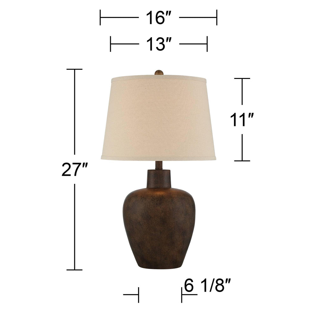 Glenn 27" Tall Table Lamps Set of 2 Terra Cotta Farmhouse Southwest Rustic