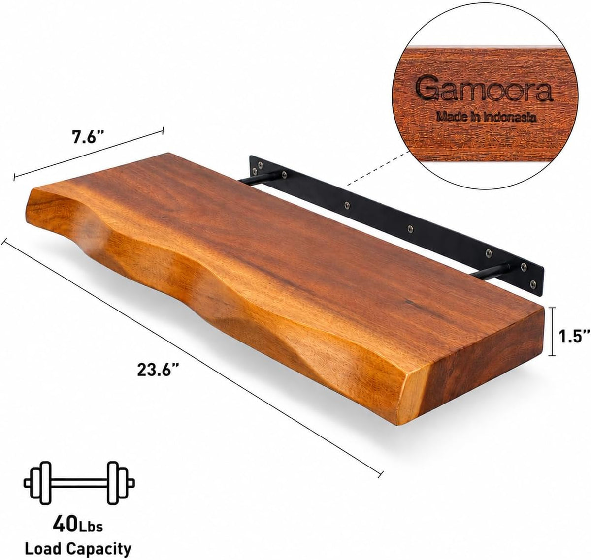 Live-Edge Floating Shelves – Set of 2
