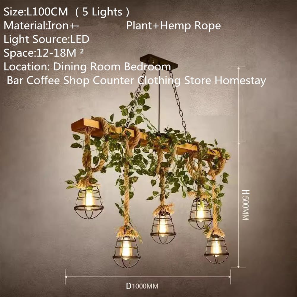 American Pastoral Restaurant Pendant Light LED Retro Creativity Hemp Rope Music