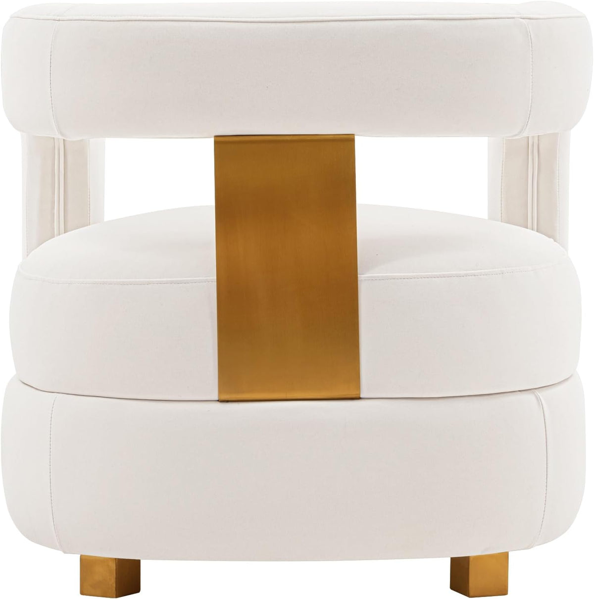Manhattan Comfort Amirah Modern Velvet Accent Chairs with Geometric Floating Open