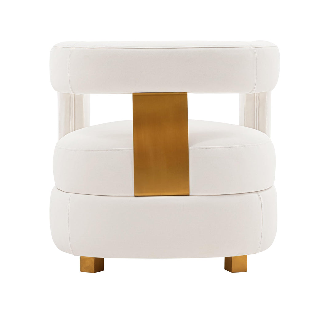 Manhattan Comfort Amirah Modern Velvet Accent Chairs with Geometric Floating Open