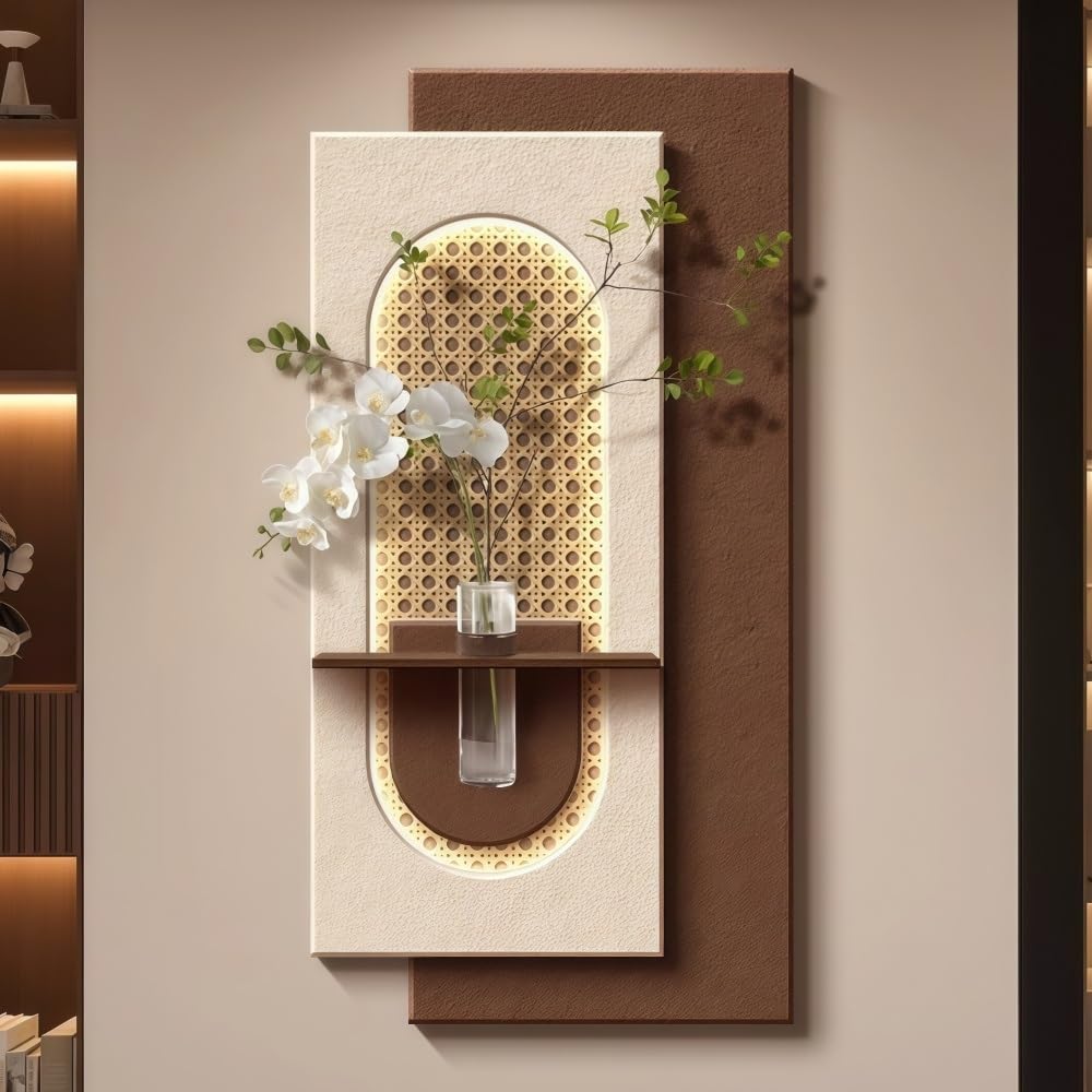 3D Sandstone Plant Wall Art with LED Light