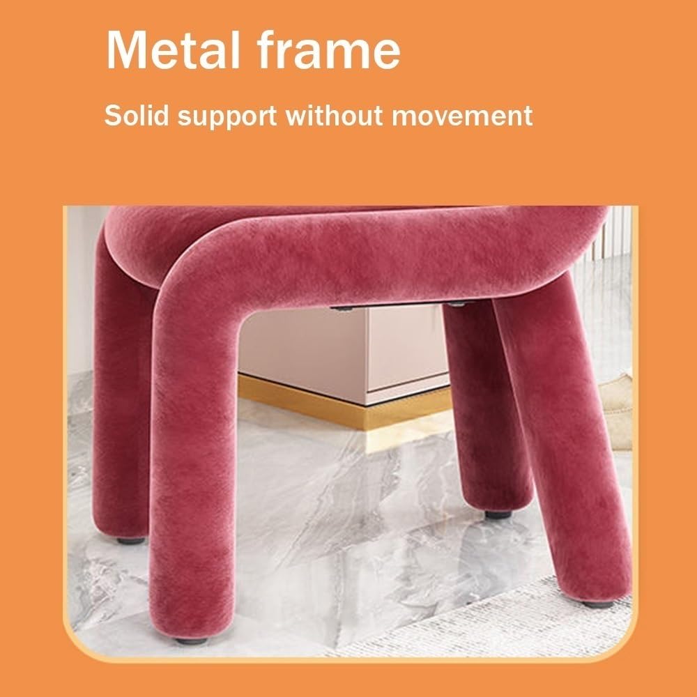 Creative Pin-Shaped Stool, Cornerless Makeup Stool(Pink)