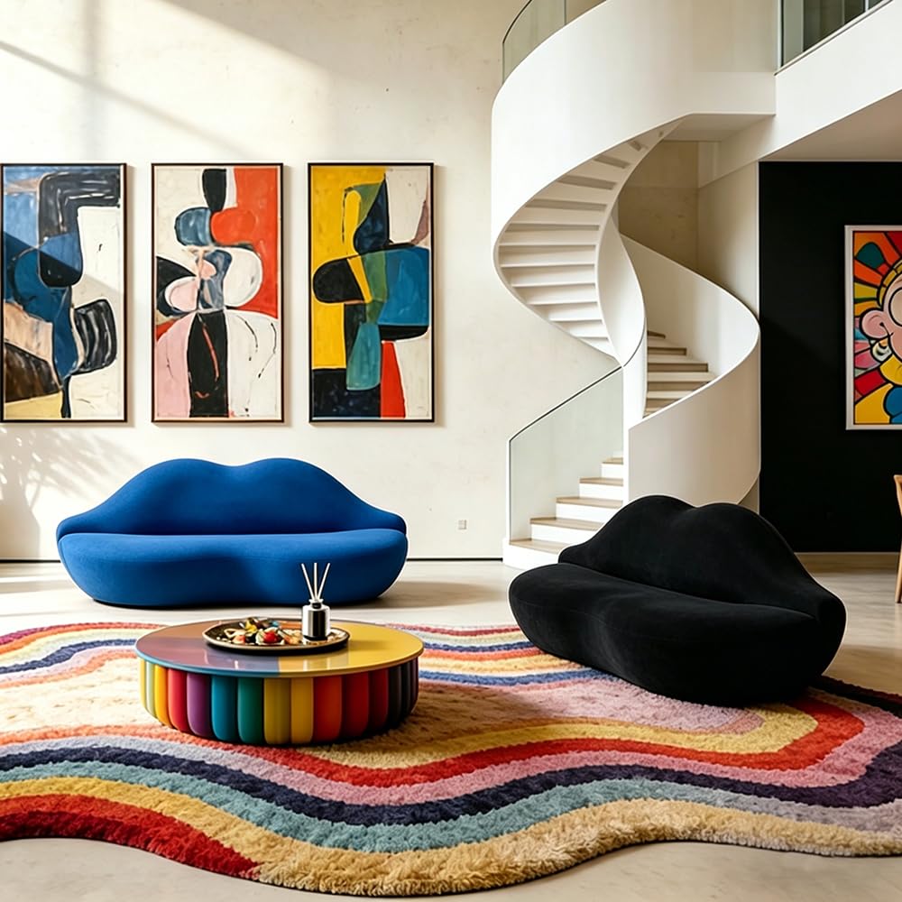 Lip-Shaped Sculptural Lounge Sofa