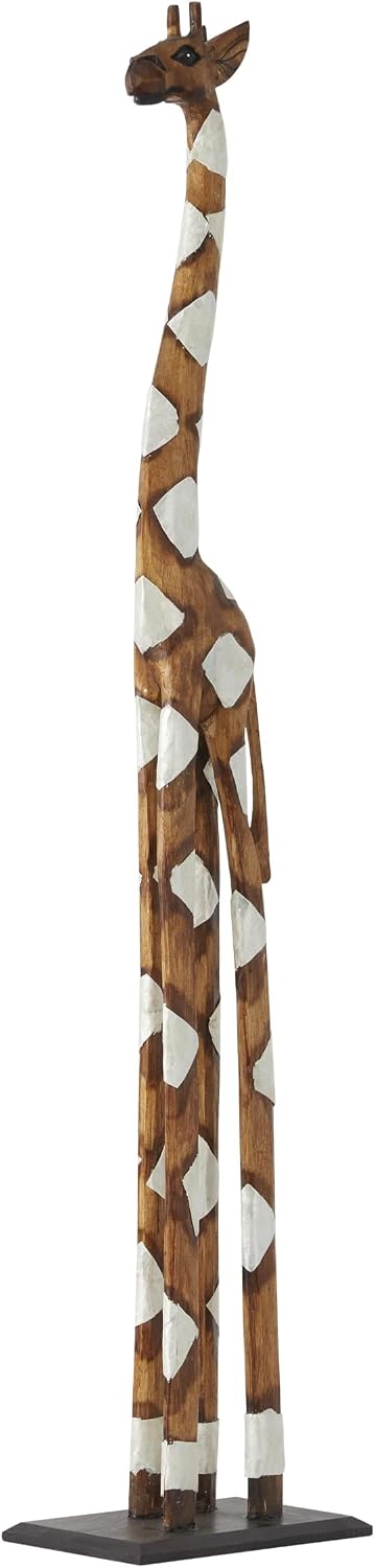 Deco 79 Wood Giraffe Sculpture, Sculpture 11" x 6" x 47", Brown