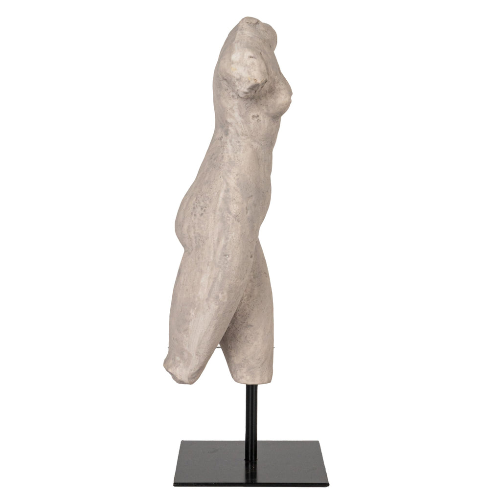 Creative Co-Op Resin Female Body Figure on Metal Stand, Plaster Finish