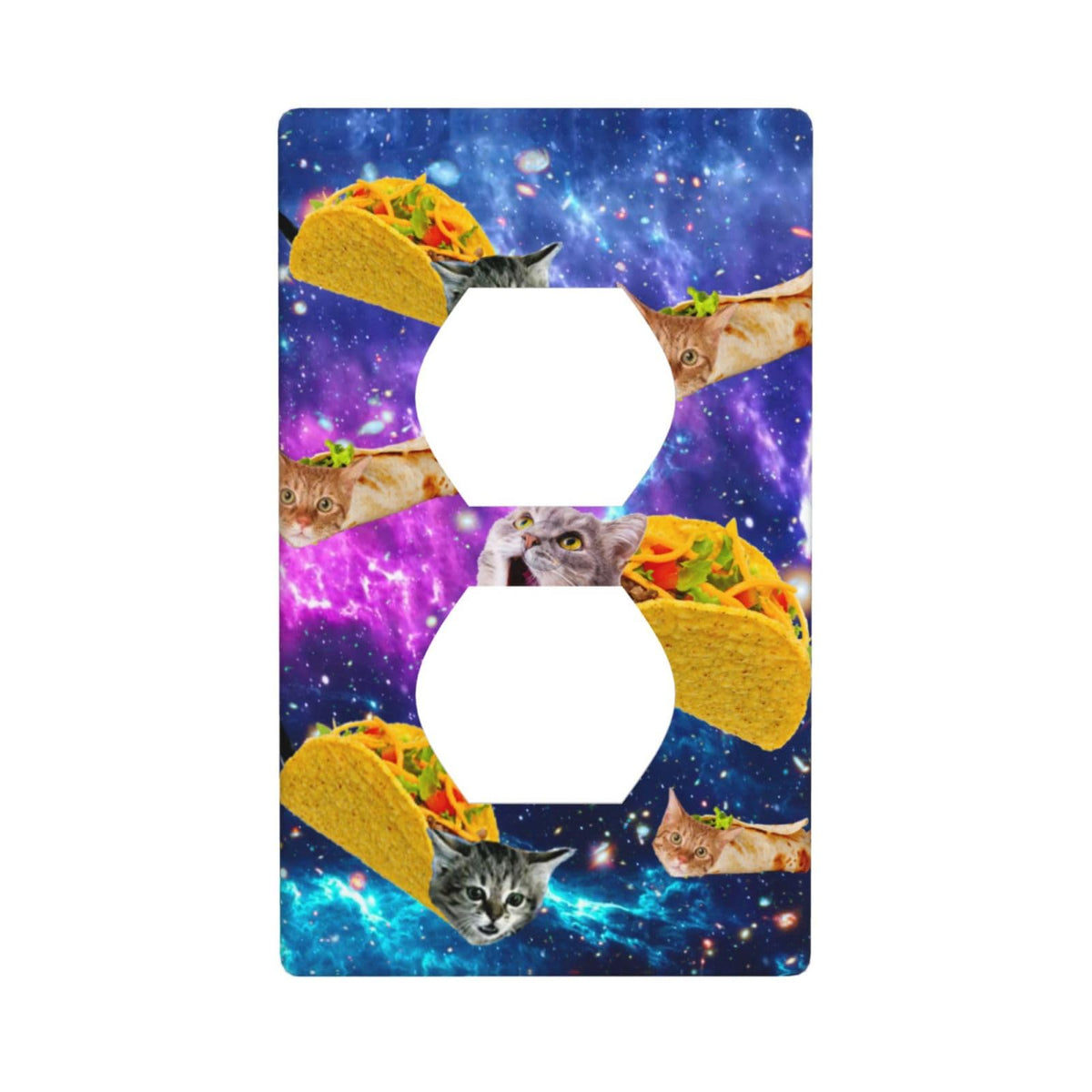 Cartoon Ice Cream Cone With Dripping White Glaze And Wafer Decor Print Light Switch Plate Cover Plastic Wall Plates (Single Gang Electrical Switch Duplex Outlet Cover)