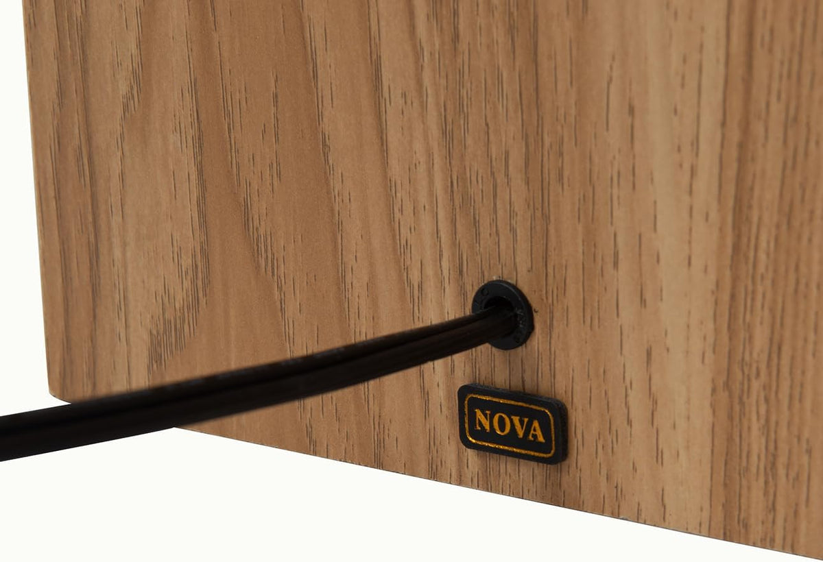 Obelisk Floor Lamp by Nova of California - Natural Ash Wood & White Cotton-Linen