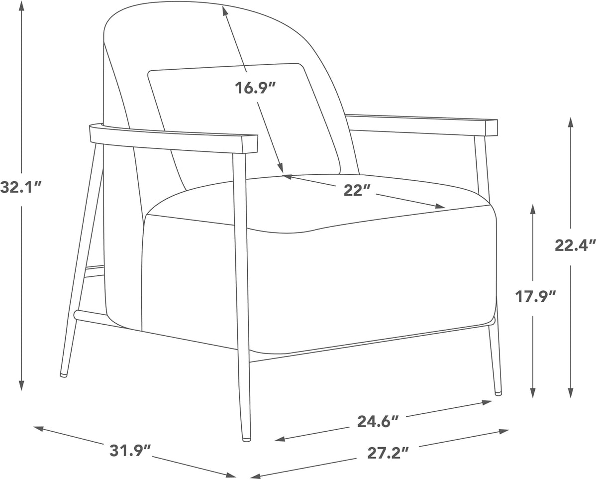 CHITA Accent Chair Set of 2, Sherpa Armchair with Wooden Armrest, Camel