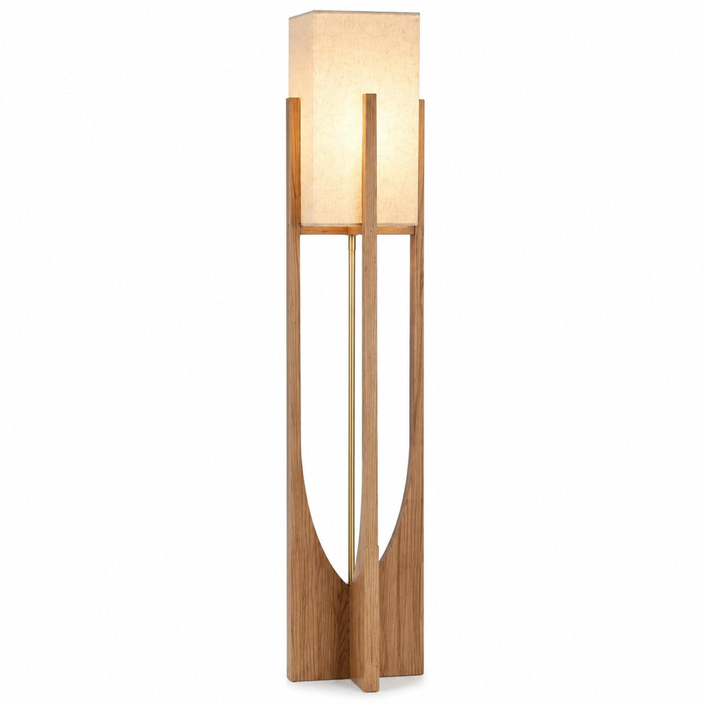 Boho Style Bamboo Woven Floor Lamp for Living Room, 36 in, Cozy Decor