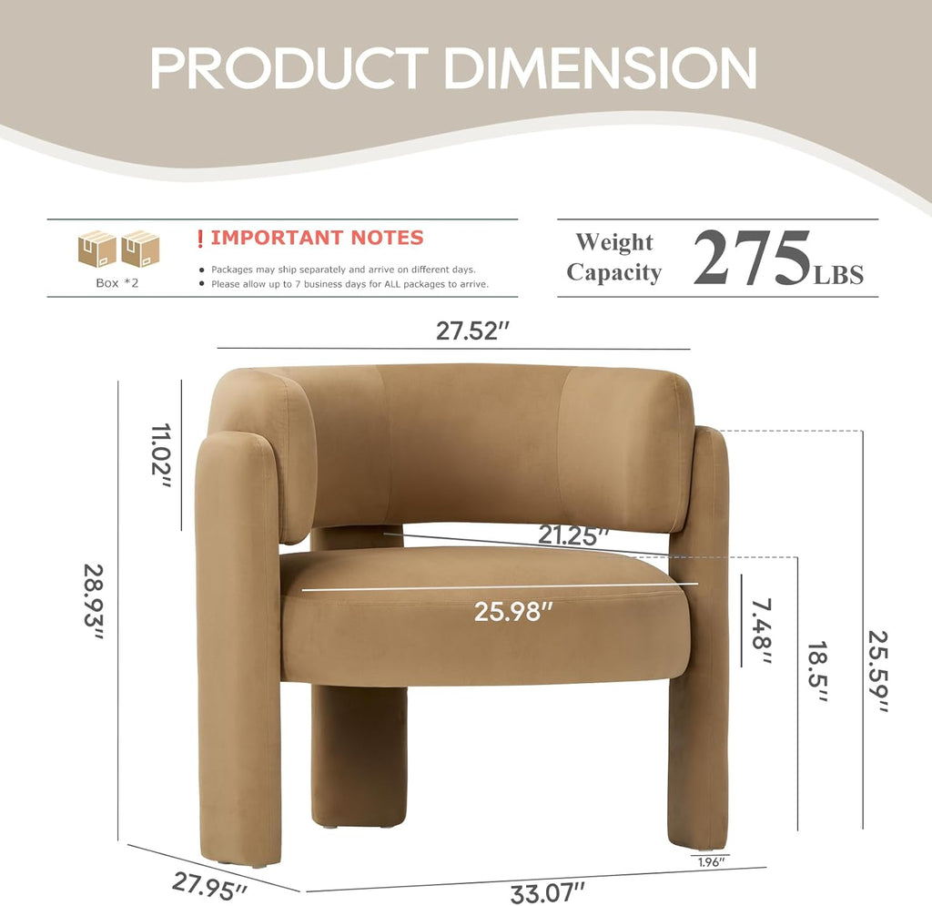 COLAMY Modern Velvet Accent Chairs Set of 2