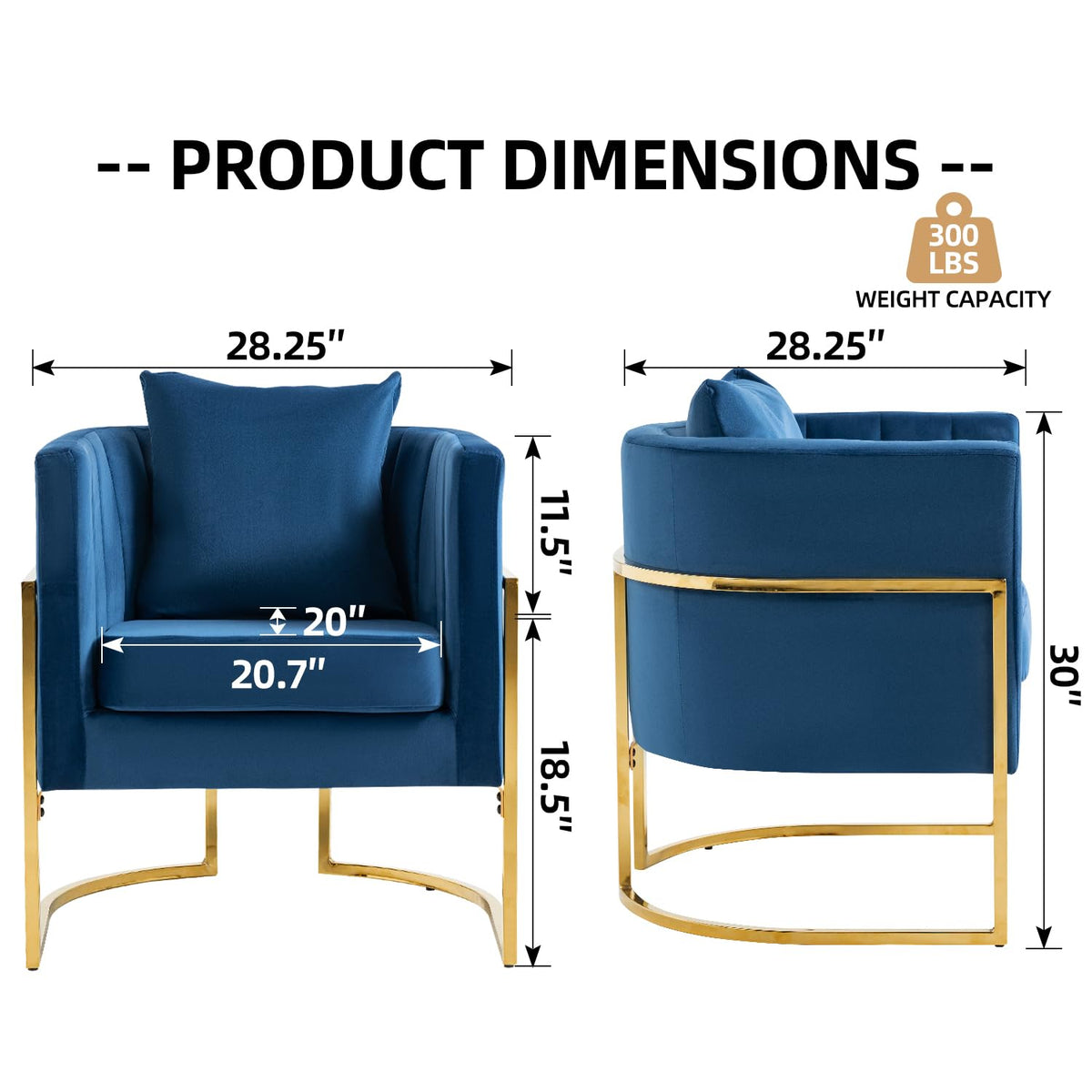 Velvet Barrel Accent Chair with Pillow