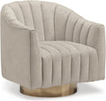 Signature Design by Ashley Swivel Barrel Accent Chair, Pearl, Penzlin