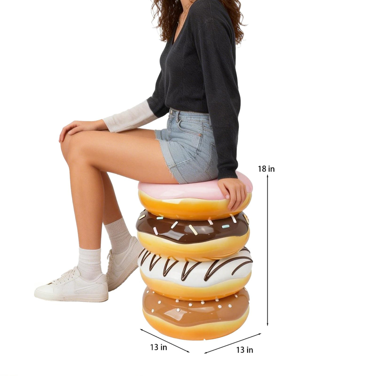 Whimsical Cookie-Shaped Resin Accent Stool